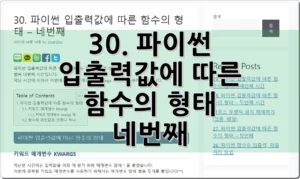 30. 파이썬 입출력값에 따른 함수의 형태 – 네번째