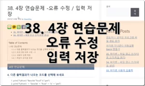 38. 파이썬 4장 연습문제 -오류 수정 / 입력 저장