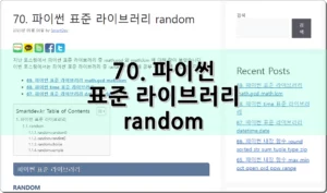 70. 파이썬 random 표준 라이브러리