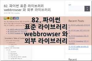 82. 파이썬 표준 라이브러리 webbrowser 와 외부 라이브러리