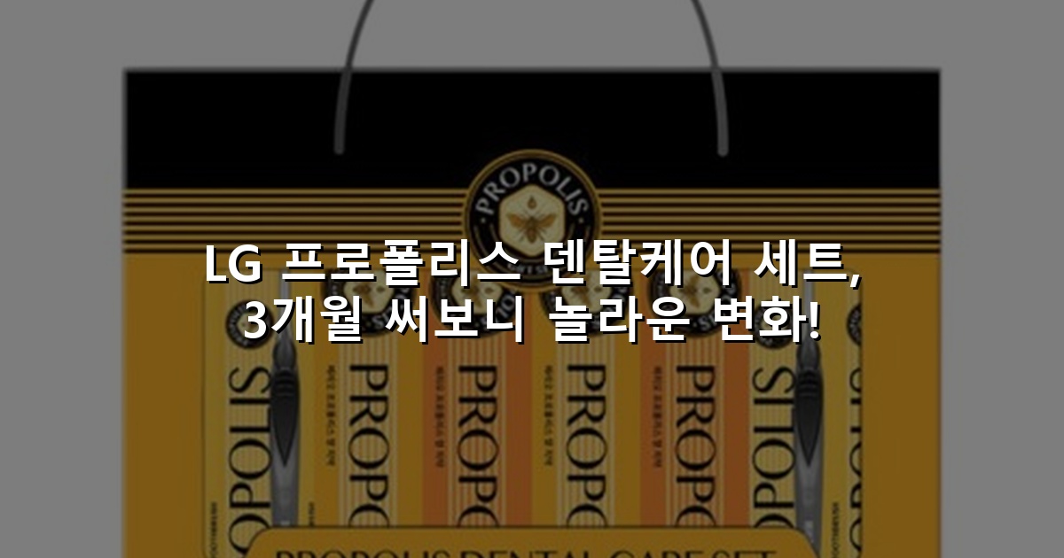 LG 프로폴리스 덴탈케어 세트, 3개월 써보니 놀라운 변화!