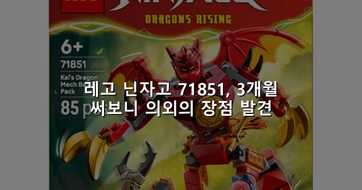 레고 닌자고 71851, 3개월 써보니 의외의 장점 발견