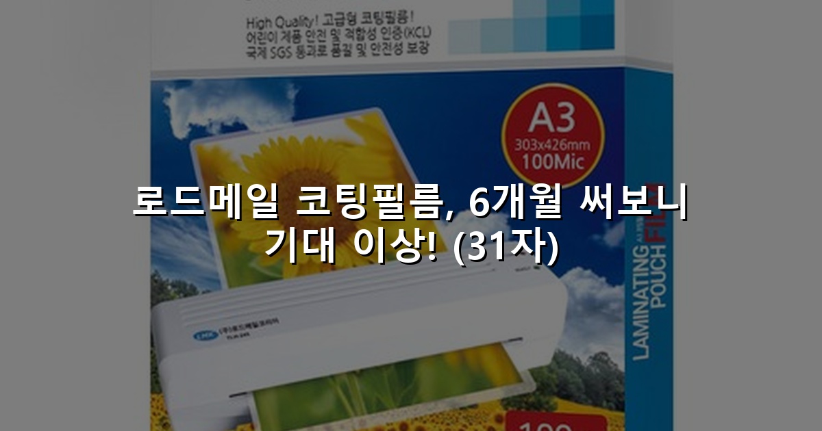 로드메일 코팅필름, 6개월 써보니 기대 이상! (31자)