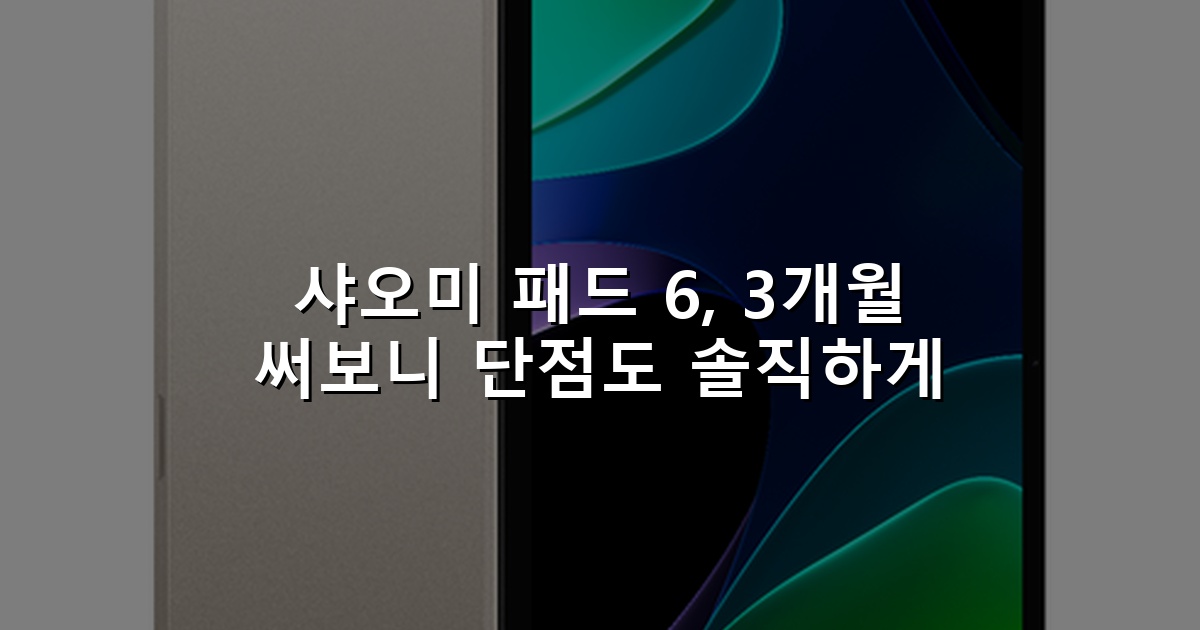 샤오미 패드 6, 3개월 써보니 단점도 솔직하게