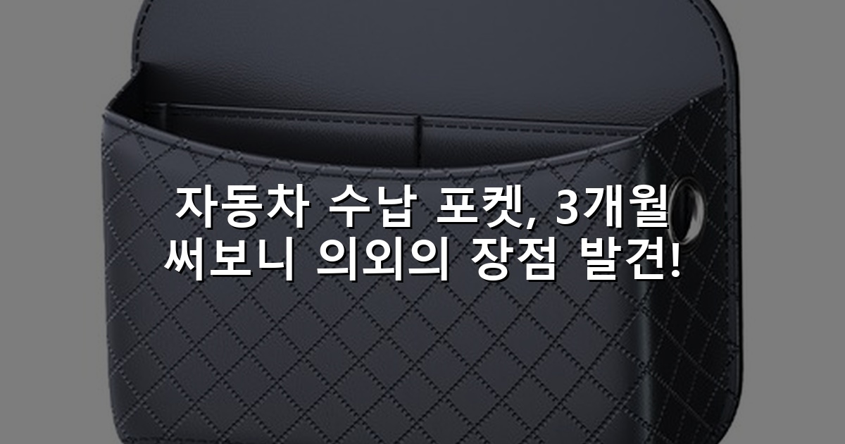 자동차 수납 포켓, 3개월 써보니 의외의 장점 발견!