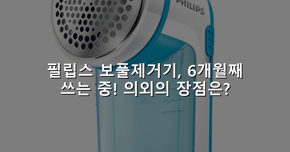 필립스 보풀제거기, 6개월째 쓰는 중! 의외의 장점은?