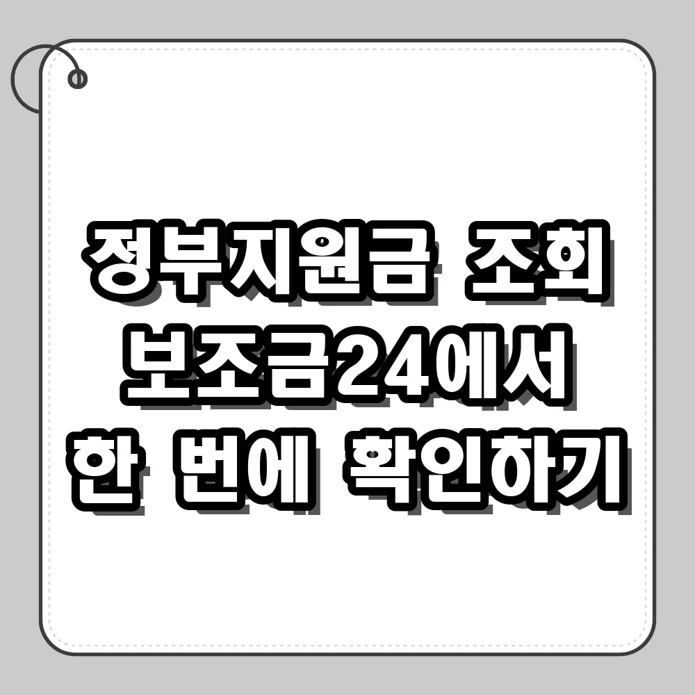 정부지원금 조회, 보조금24에서 한 번에 확인하기