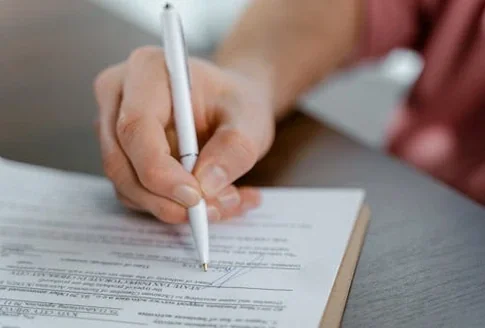 signing a document