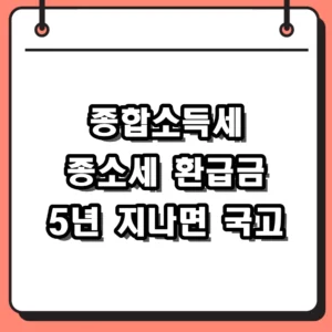 종합소득세 환급금 조회 안 하면 국고 귀속? 5년 지나기 전 꼭 확인하세요