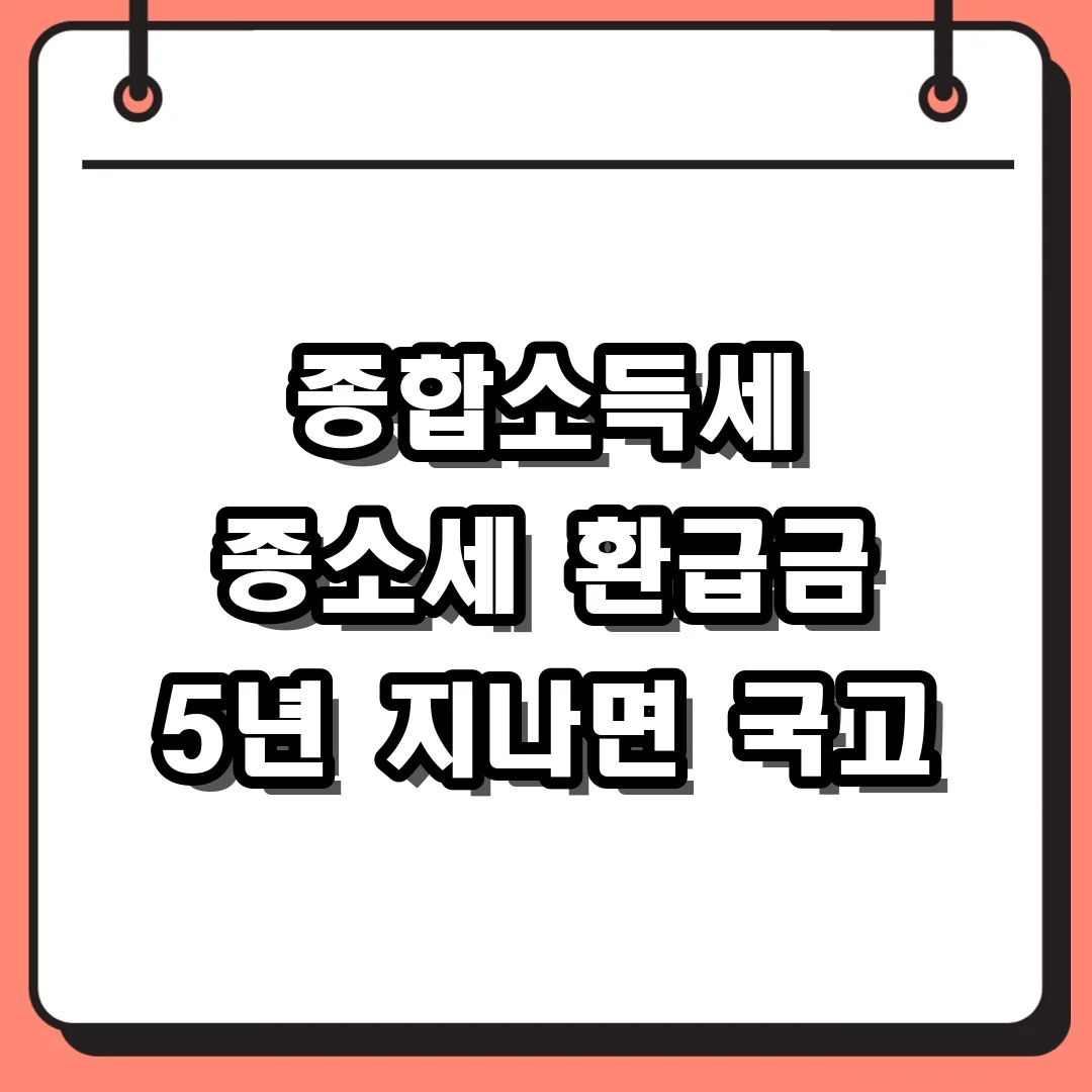 종합소득세 환급금 조회 안 하면 국고 귀속? 5년 지나기 전 꼭 확인하세요