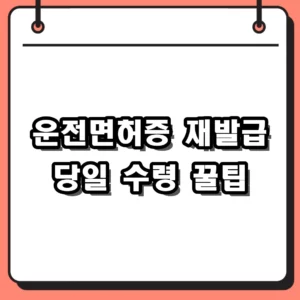 운전면허증 재발급 바로가기 주민센터 가면 헛걸음! 당일 수령 꿀팁과 준비물