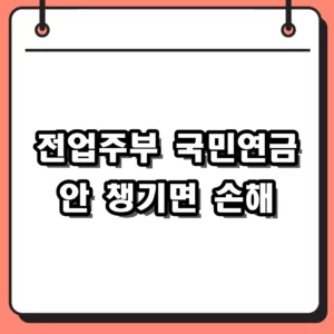 국민연금 임의가입 신청, 소득 없는 전업주부 노후 대비하기