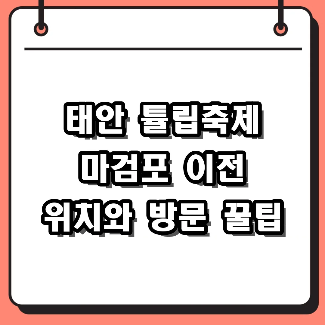 태안 튤립축제 마검포 이전 위치와 방문 꿀팁