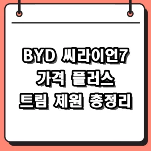 BYD 씨라이언7 가격 및 플러스 트림 제원 핵심 포인트