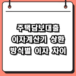2026 주택담보대출 이자계산기 활용법 및 상환 방식별 이자 비교