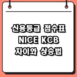 2026 신용등급 점수표 확인법 및 NICE KCB 점수 차이 분석