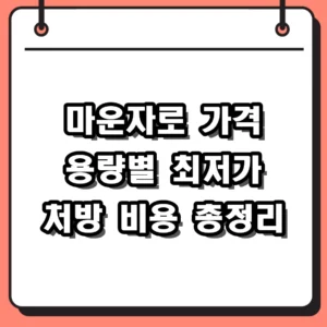 마운자로 가격 용량별 약국 최저가 처방 비용 총정리