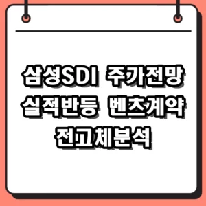 삼성SDI 주가전망 2026년 실적 턴어라운드와 목표주가 분석