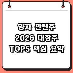 2026년 양자 관련주 대장주 TOP 5 및 양자컴퓨터 수혜주 전망