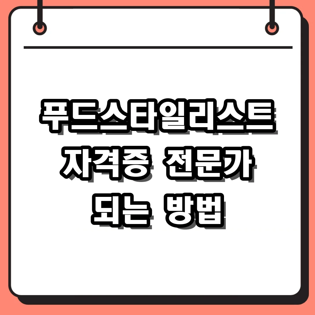 푸드스타일리스트 자격증 전문가 되는 방법