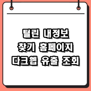 털린 내정보 찾기 홈페이지 다크웹 유출 조회 방법과 2차 피해 방지 요령