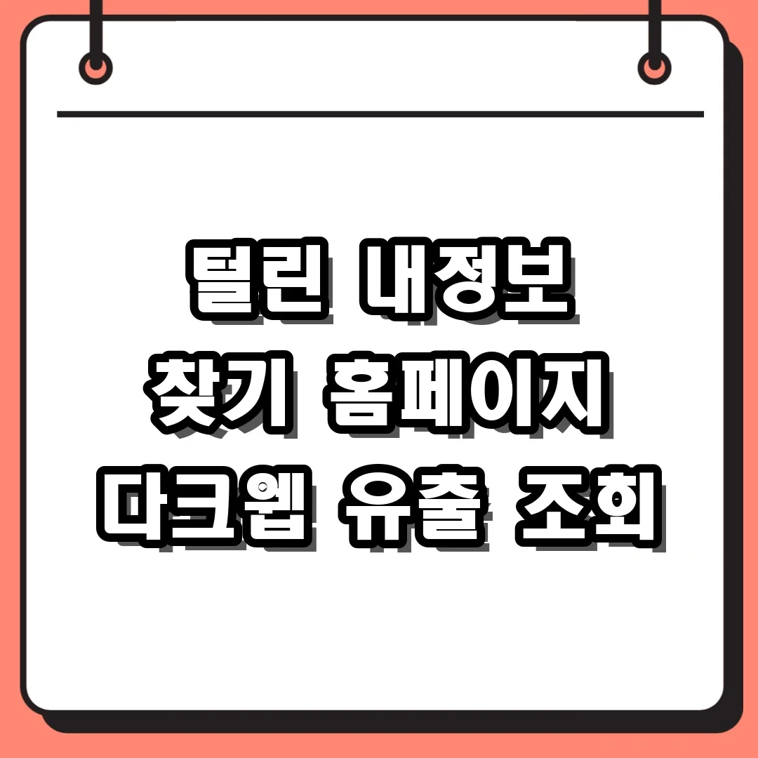 털린 내정보 찾기 홈페이지 다크웹 유출 조회