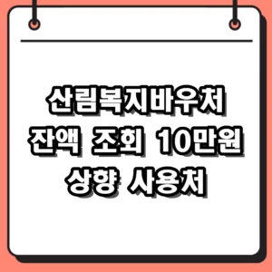 산림복지바우처 잔액 조회 방법 및 2026년 상향 지원금 혜택 정리