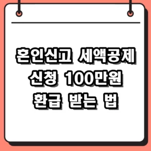 2026 혼인신고 세액공제 신청 방법 100만원 환급 자격 서류 총정리