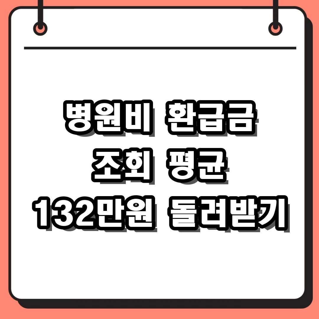 병원비 환급금 조회 평균 132만원 돌려받기