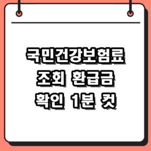 국민건강보험료 조회 및 환급금 확인 방법 1분 정리
