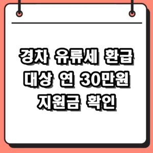 2026 경차 유류세 환급 조건 및 신청 방법 연 30만원 받는 법