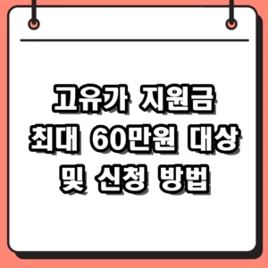 2026 고유가 지원금 신청 대상 및 최대 60만원 지급 방법 정리