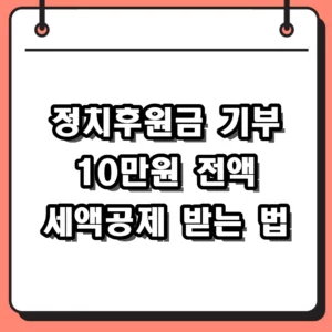 정치후원금 기부 방법 10만원 세액공제 혜택 및 영수증 발급 총정리