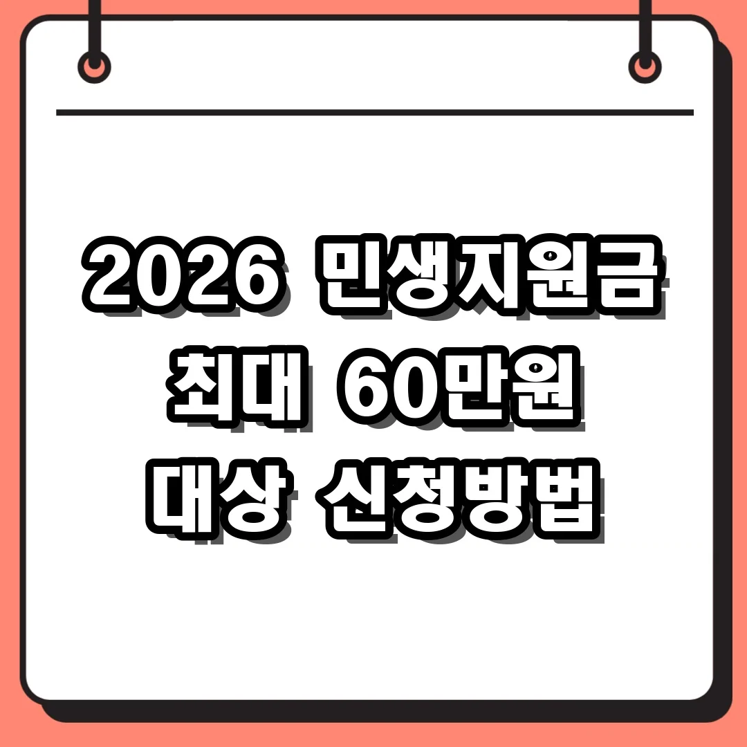 2026 민생지원금 최대 60만원 대상 신청방법