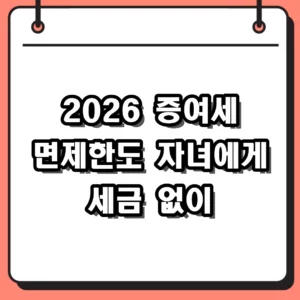2026 증여세 면제한도 자녀 배우자 공제 한도와 절세 팁