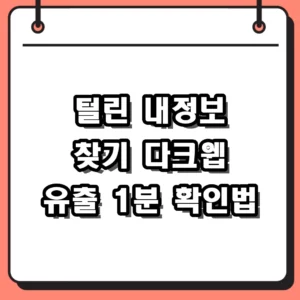 내 아이디가 다크웹에? 털린 내정보 찾기 서비스 조회 후기
