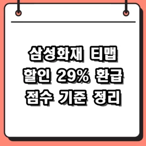 삼성화재 티맵 할인 29% 챙기기 점수 기준과 환급 방법 후기