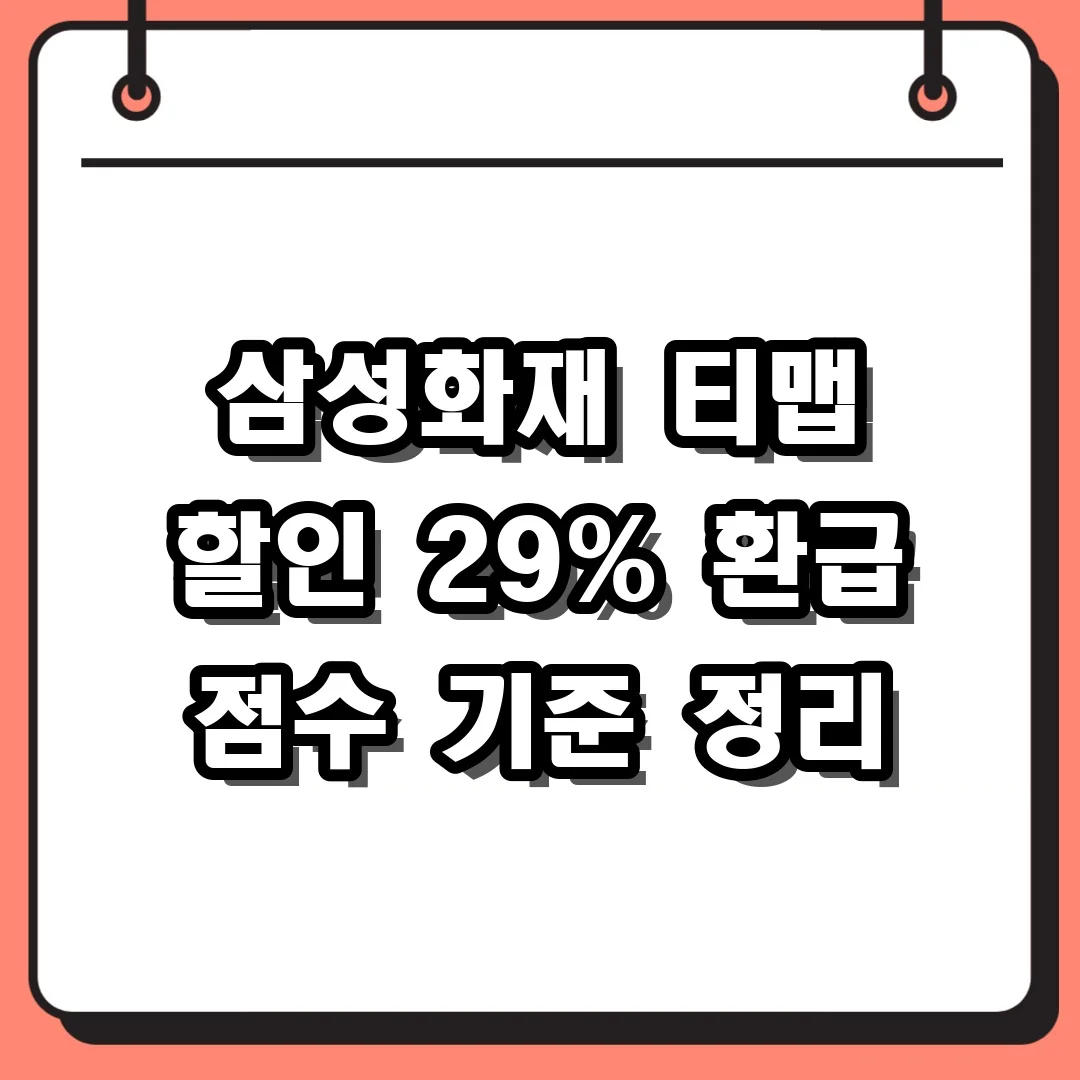 삼성화재 티맵 할인 29% 환급 점수 기준 정리