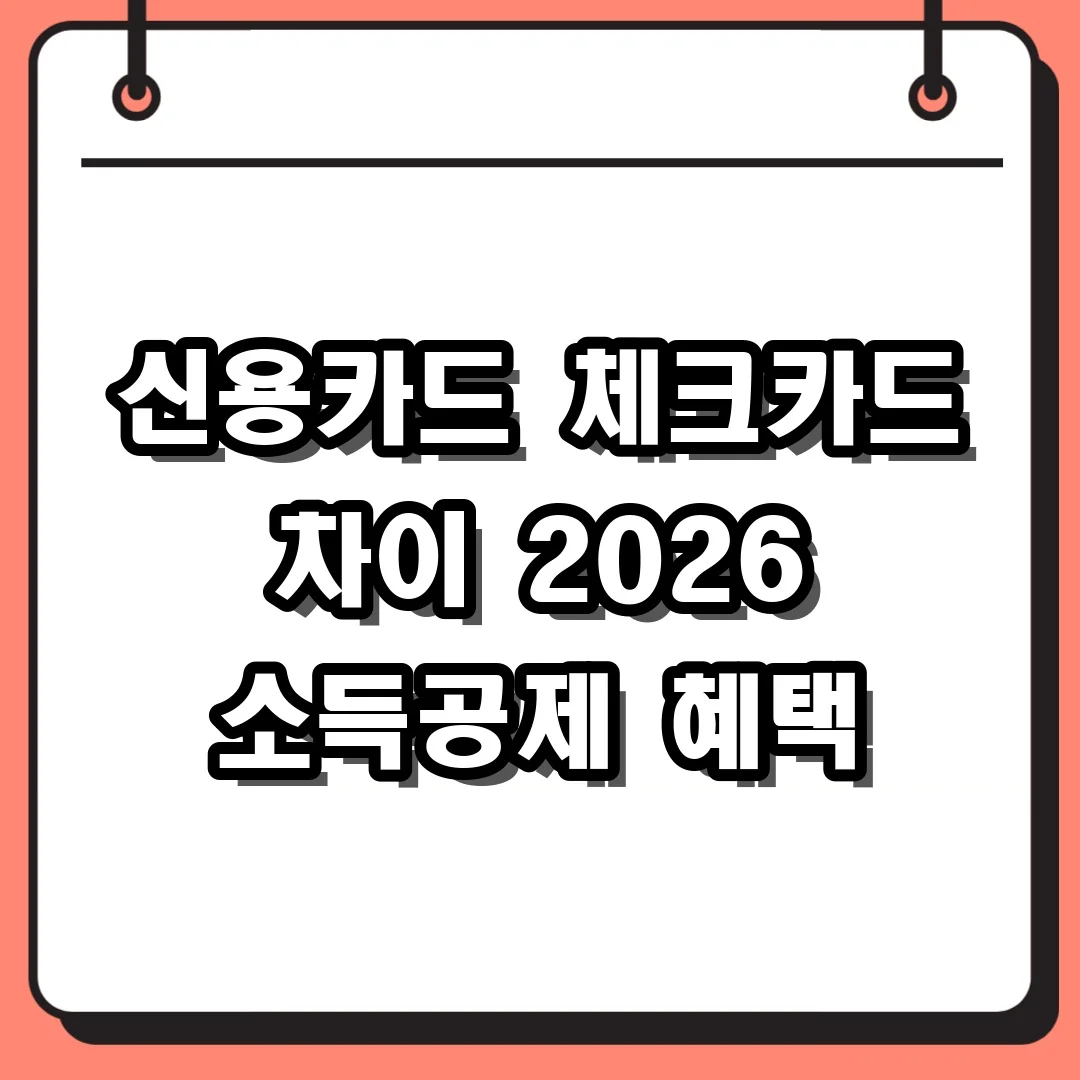 신용카드 체크카드 차이 2026 소득공제 혜택