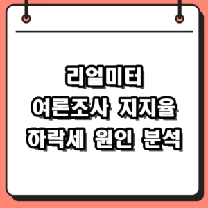 리얼미터 여론조사 최신 지지율 분석 및 정당지지도 변화 확인