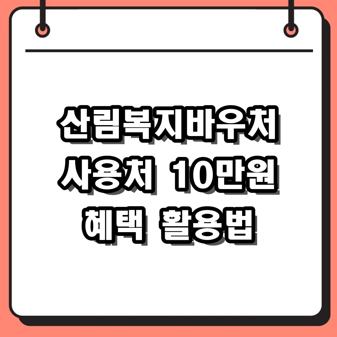 산림복지바우처 사용처 10만원 혜택 활용법