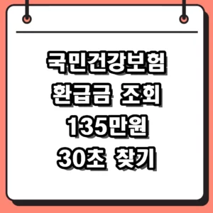 국민건강보험 환급금 조회 2026 신청 방법 및 내 숨은 병원비 135만 원 확인