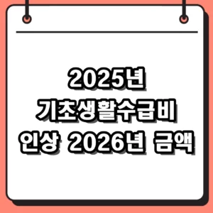 2025년 기초생활수급비 인상폭과 2026년 변화까지 한눈에 확인해요