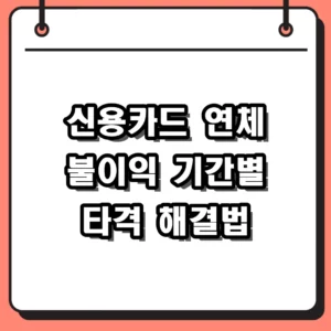 신용카드 연체 불이익 기간별 총정리 및 현명한 해결 방법