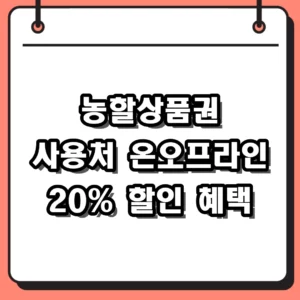 2026 농할상품권 사용처 온라인 오프라인 20% 할인 혜택 총정리