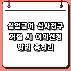실업급여 심사청구 거절 시 이의신청 방법 및 고용보험 재심사 절차 정리