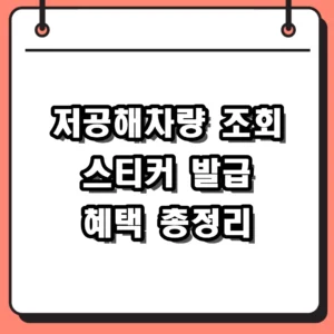 저공해차량 조회 방법 및 스티커 발급 혜택 총정리