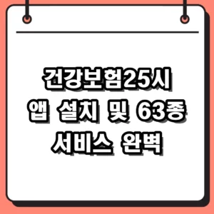 건강보험25시 앱 설치 및 사용법 63종 신규 서비스 총정리