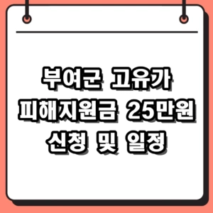 부여군 고유가 피해지원금 신청 방법 대상 25만원 받는 법 일정