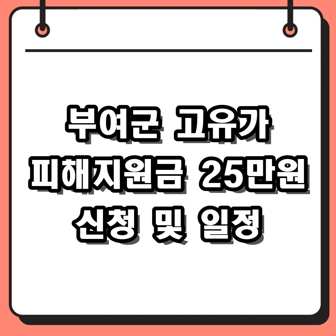 부여군 고유가 피해지원금 25만원 신청 및 일정